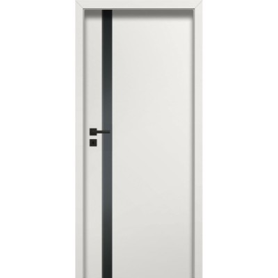 DRZWI WEWNĘTRZNE POL-SKONE Z SZYBĄ CZARNĄ ESTATO A01 9016 MAT