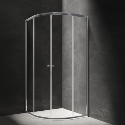 OMNIRES BRONX KABINA PRYSZNICOWA PÓŁOKRĄGŁA Z DRZWIAMI PRZESUWNYMI, 90 X 90 CM S203090CRTR
