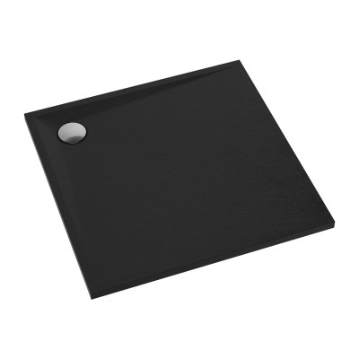OMNIRES STONE BRODZIK PRYSZNICOWY KWADRATOWY ZE STRUKTURĄ KAMIENIA, 90 X 90 CM STONE90/KBL