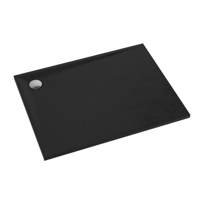 OMNIRES STONE BRODZIK PRYSZNICOWY PROSTOKĄTNY ZE STRUKTURĄ KAMIENIA, 80 X 120 CM STONE80/120BL