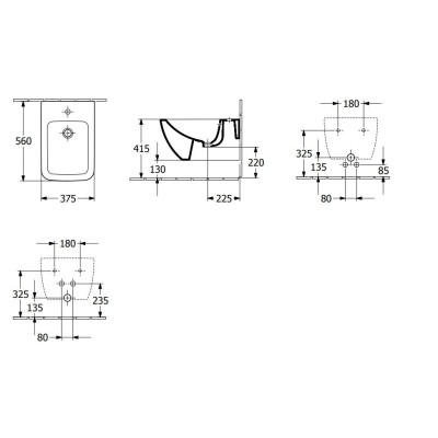 Bidet wiszący VilleroyampBoch Venticello Square 44110001