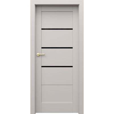 DRZWI WEWNĘTRZNE Z SZYBĄ CZARNĄ PORTA GRANDE G.3 LAKIER KASZMIR