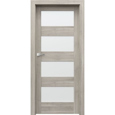 DRZWI WEWNĘTRZNE PORTA Z SZYBĄ VERTE HOME L 4 AKACJA SREBRNA