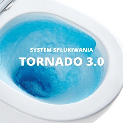 DOMINO Zestaw WC 4 w 1 + przycisk CHROM prostokątny (101.1.2) + miska VERSONI TORNADO