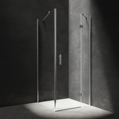 OMNIRES MANHATTAN KABINA PRYSZNICOWA KWADRATOWA Z DRZWIAMI UCHYLNYMI, 80 X 80 CM MH8080CRTR